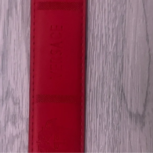 Versace Red Belt with Gold Medusa Buckle - Picture 8 of 8